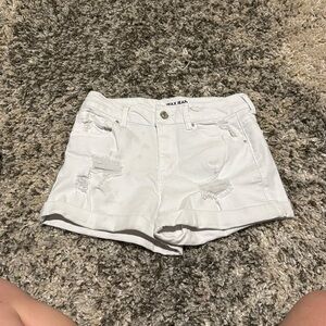 White jean shorts